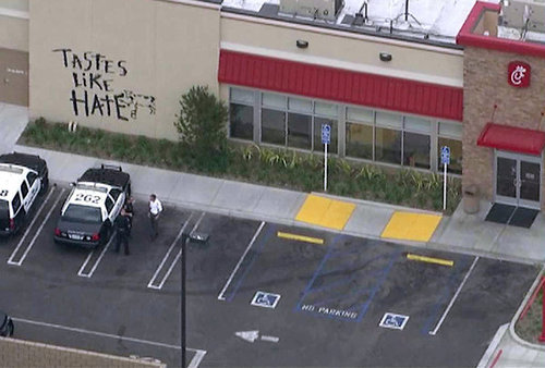 Unapologetic Homosexual Vandal Arrested for Chick-fil-A ‘Tastes Like Hate’ Graffiti