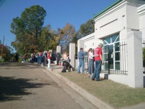 Pro-lifers line up outside of Jackson Women's Health Organization to seek closure of facility.