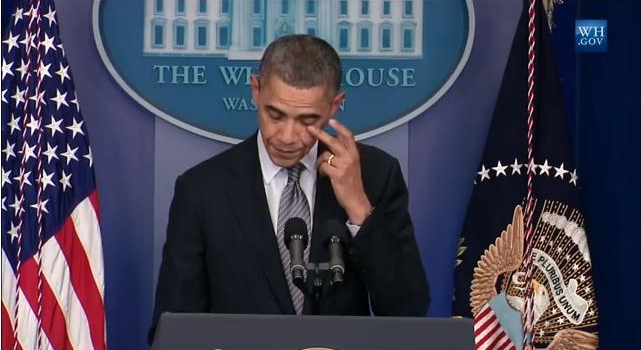 Tearful Obama Quotes Scripture During Statement on Connecticut Elementary School Shooting