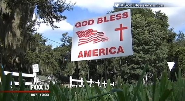 Florida Residents Outraged After City Orders ‘God Bless America’ Yard Signs Removed