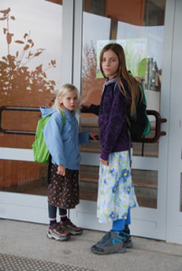 The two younger Wunderlich children attending government school. 