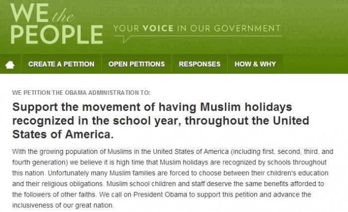 Muslim Students Petition White House for National Recognition of Islamic Holidays in Schools