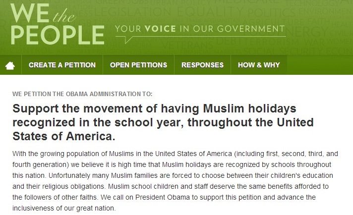 Muslim Students Petition White House for National 