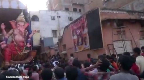 Elephant-Headed Hindu Idol Crashes on Crowd of Indian Worshipers