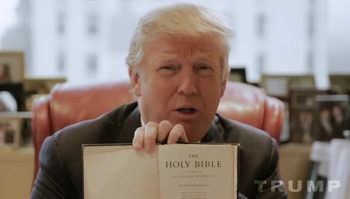 Trump Shows Off Bible Gifted by Mother in Effort to Woo Evangelicals
