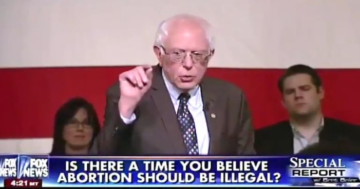Bernie Sanders Expresses Support for Allowing Abortion Without Restriction Until Birth