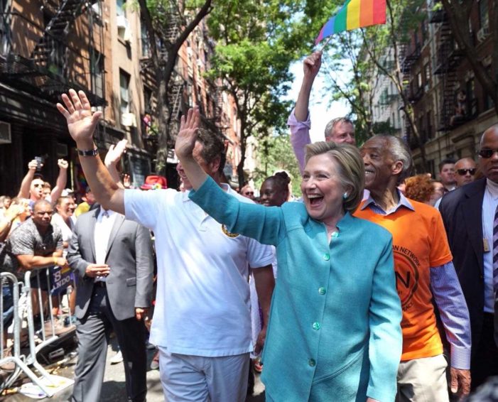 Hillary Clinton Marches in New York City Homosexual Pride Parade