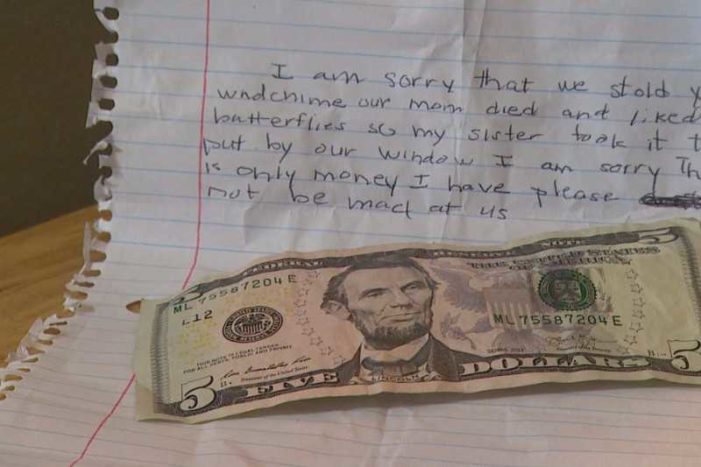 ‘Our Mom Died’: Woman Finds Boy Who Left Heartbreaking Apology Note After Sister Stole Wind Chime