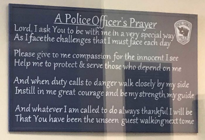 Wisconsin Police Department Removes Prayer Plaque Following Atheist Complaint
