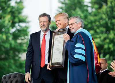 Jerry Falwell Jr., Who is ‘Convinced’ Trump is ‘Christian,’ Bestows Liberty University Doctorate on President