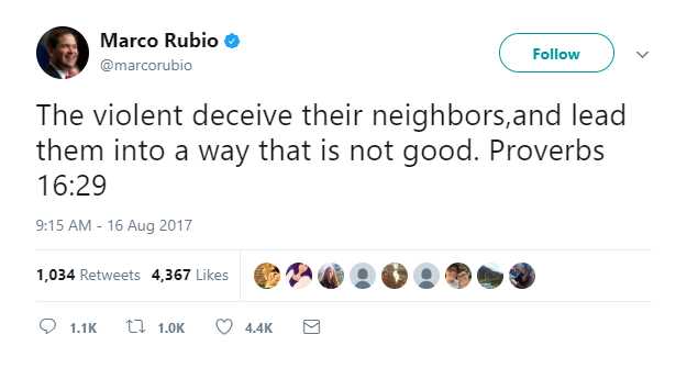 Atheist Activist Group Asks Sen. Marco Rubio to Stop Tweeting Bible Verses on Govt.-Related Account