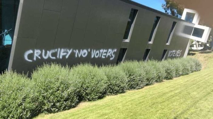 ‘Crucify No Voters’: Australian Churches Vandalized by Same-Sex ‘Marriage’ Supporters