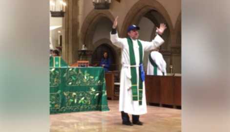 Episcopal Priest Leads Singing of ‘Take Me Out to the Ball Game’ During Sunday Services