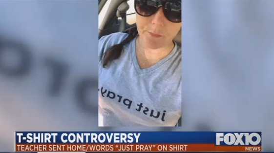 Alabama Teacher Goes Home to Change After Principal Asks Her to Cover Up ‘Just Pray’ T-Shirt