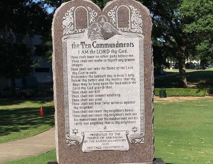 New Ten Commandments Monument Installed at Arkansas Capitol to Replace Destroyed Decalogue