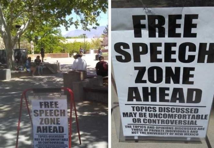 University of New Mexico Erects ‘Free Speech Zone’ Signs to Alert Students of ‘Uncomfortable’ Speech, Including Gospel Preaching