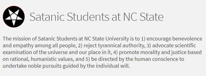 Non-Theistic ‘Satanic Students’ Group Formed at North Carolina State University