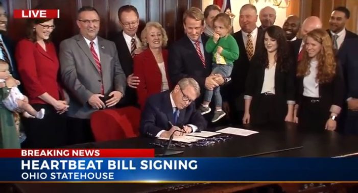 Ohio Governor Signs Law Requiring Abortionists to Determine if Heartbeat Exists Before Murdering Baby