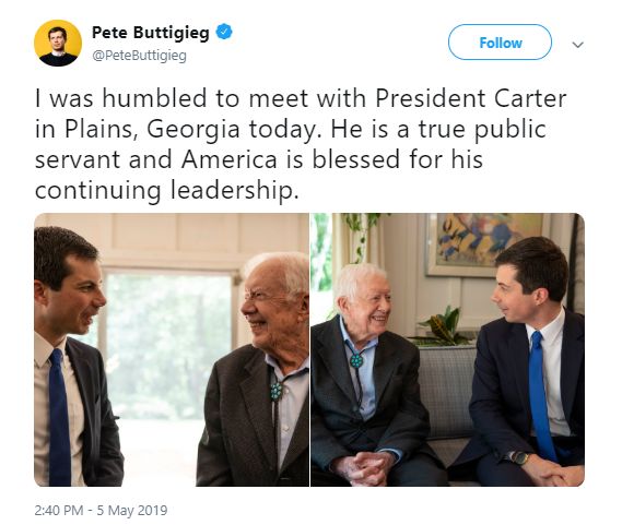 Pete Buttigieg Attends Jimmy Carter’s Sunday School Class With ‘Husband,’ Asked to Read From Bible