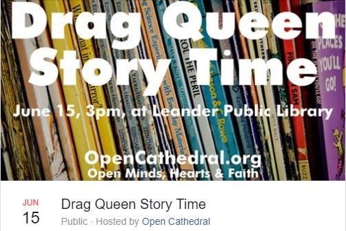 Apostate Texas ‘Church’ to Host ‘Drag Queen Story Time’ at Public Library After City Officials Cancel Event