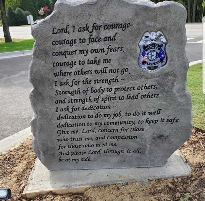 SC City’s Police Prayer Monument to Be Restored Along With Word ‘Lord’ But Without Scripture Citation
