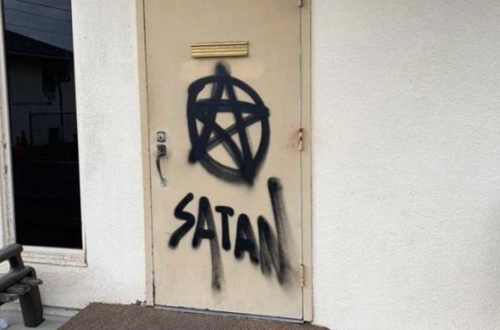 Church Building Vandalized With Satanic Graffiti, Possibly Targeted Over Opposition to Drag Queen Event
