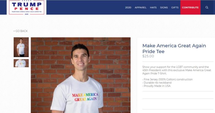 Trump Official Site Selling Pride T-Shirt, Hat to ‘Show Your Support for the LGBT Community and the President’