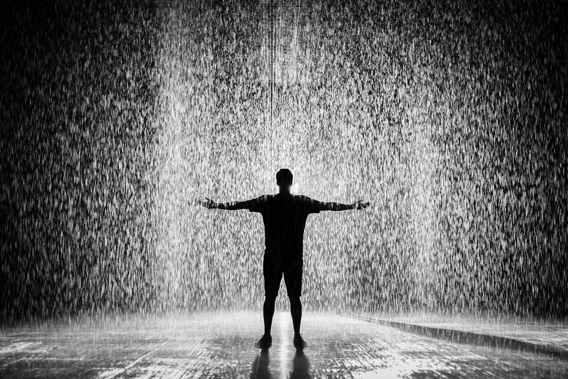 Man Cleansed by rain