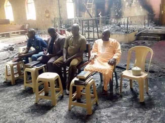 Nigerian Elders Hold Service in Burned Church After Boko Haram Lays Waste to Village