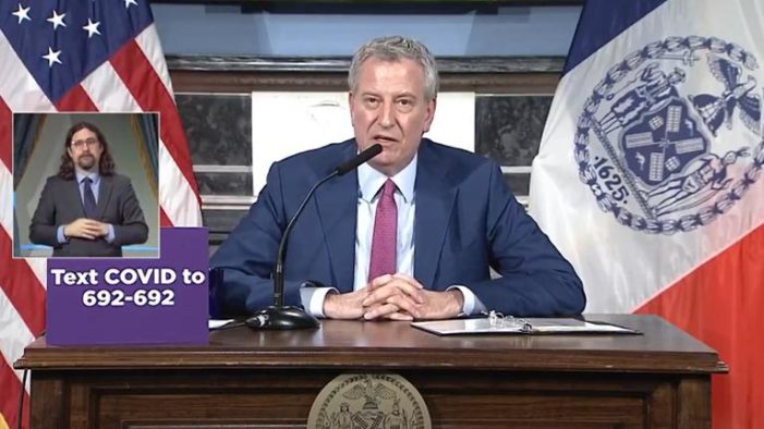 NYC Mayor Bill de Blasio: Stop Church Services, or I’ll Shut You Down Permanently