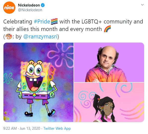 Children’s TV Network Nickelodeon: ‘Celebrating Pride … This Month and Every Month’