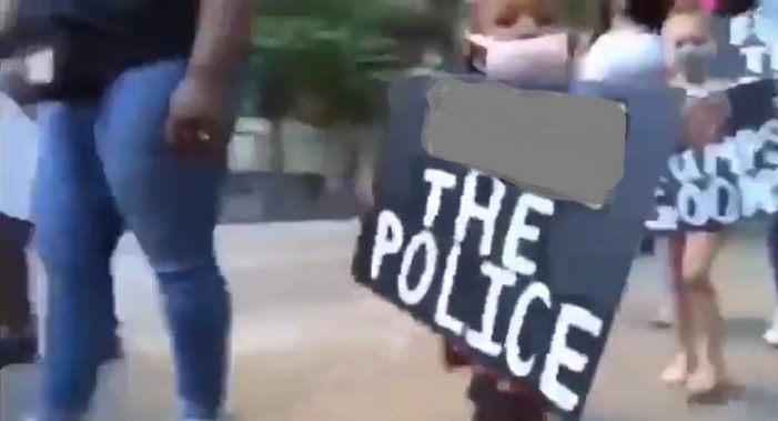 Disturbing Video Shows Young Children Holding Parents’ Profane Signs, Repeating ‘[Expletive] the Police’
