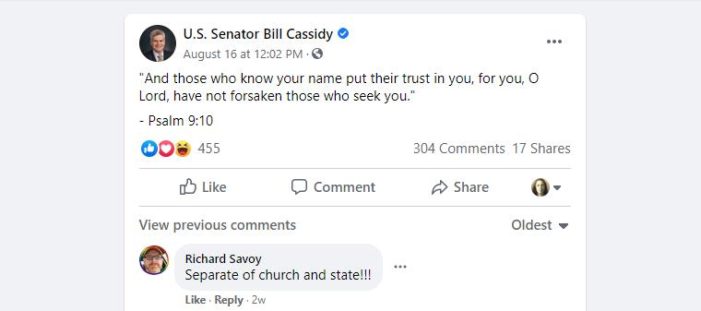 Freedom From Religion Foundation Asks Senator to Stop Posting Scripture on Sundays