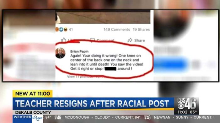 Special Ed. Teacher Resigns After Posting Comment Supporting Photo of Black Man Kneeling on White Child’s Neck