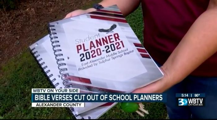 Separation of Jesus and Education? NC School Cuts Scriptures Out of Student Planners Donated by Church