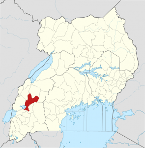 Location of Kamwenge District in Uganda. (OpenStreetMap contributors, Jarry1250, NordNordWest, Creative Commons)