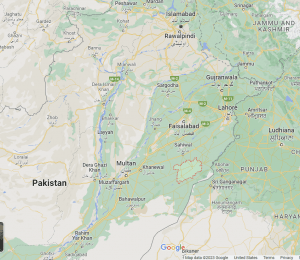 Location of Pakpattan District, Pakistan. (Map data © 2023 Google)