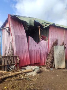 Destroyed home of Mohammad Abdul on outskirts of Kismayo, Somalia in May 2024. (Morning Star News)