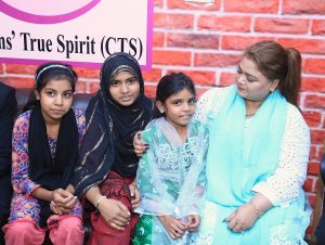 Rescued sisters with Christians True Spirit Executive Director Katherine Sapna. (Christian Daily International-Morning Star News)