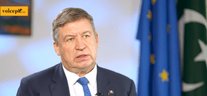EU Ambassador to Pakistan Raimundas Karoblis. (Screenshot from Voicepk.net podcast)