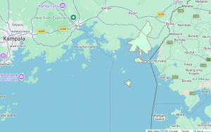 Location of Namayingo District, Uganda, on Lake Victoria. (Map data © 2026 Google)
